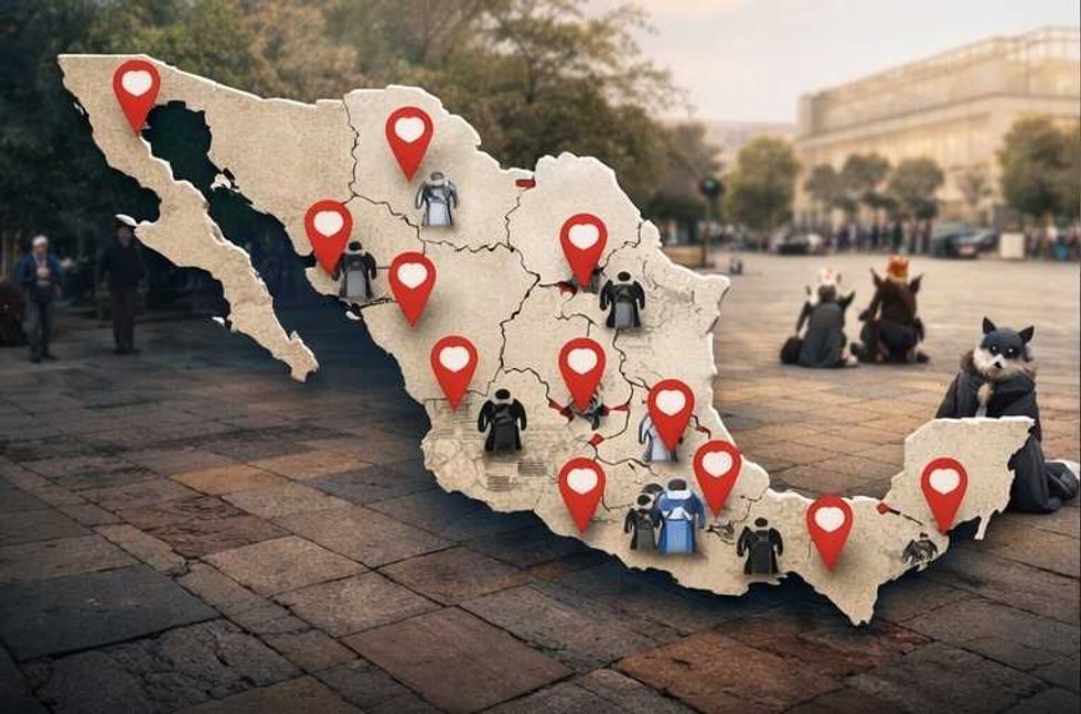 J\u00f3venes con m\u00e1scaras de animales durante tendencia therian en M\u00e9xico, fen\u00f3meno viral que gener\u00f3 convocatorias en 13 estados