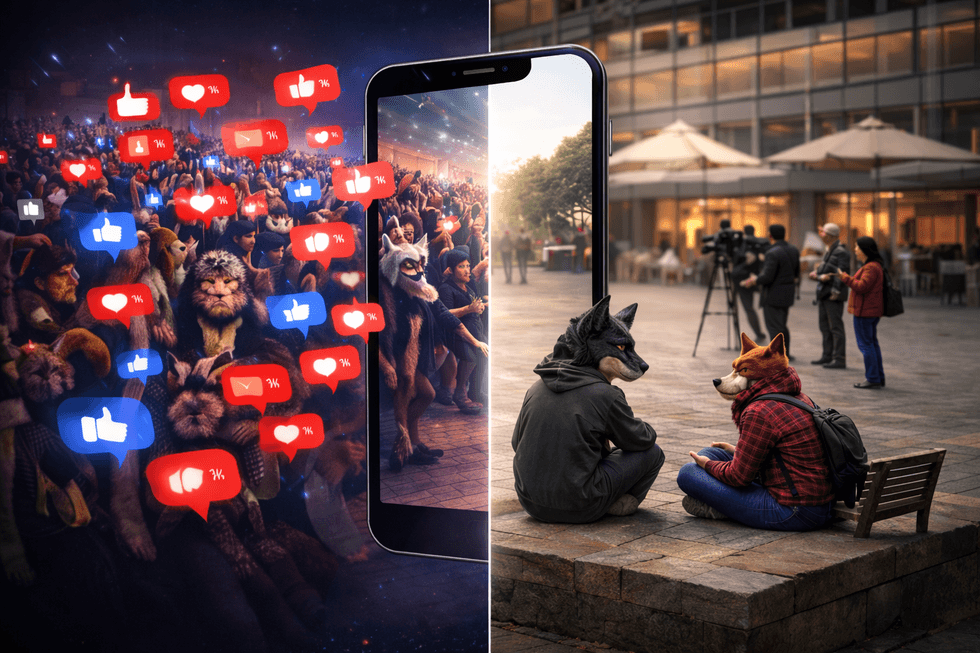 J\u00f3venes con m\u00e1scaras de animales durante tendencia therian en M\u00e9xico, fen\u00f3meno viral que gener\u00f3 convocatorias en 13 estados