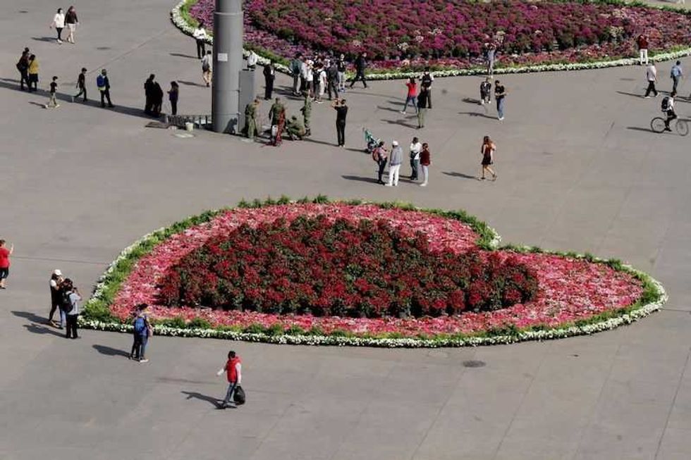jardin zocalo exposicion para disfrutar de flores besos y fotos