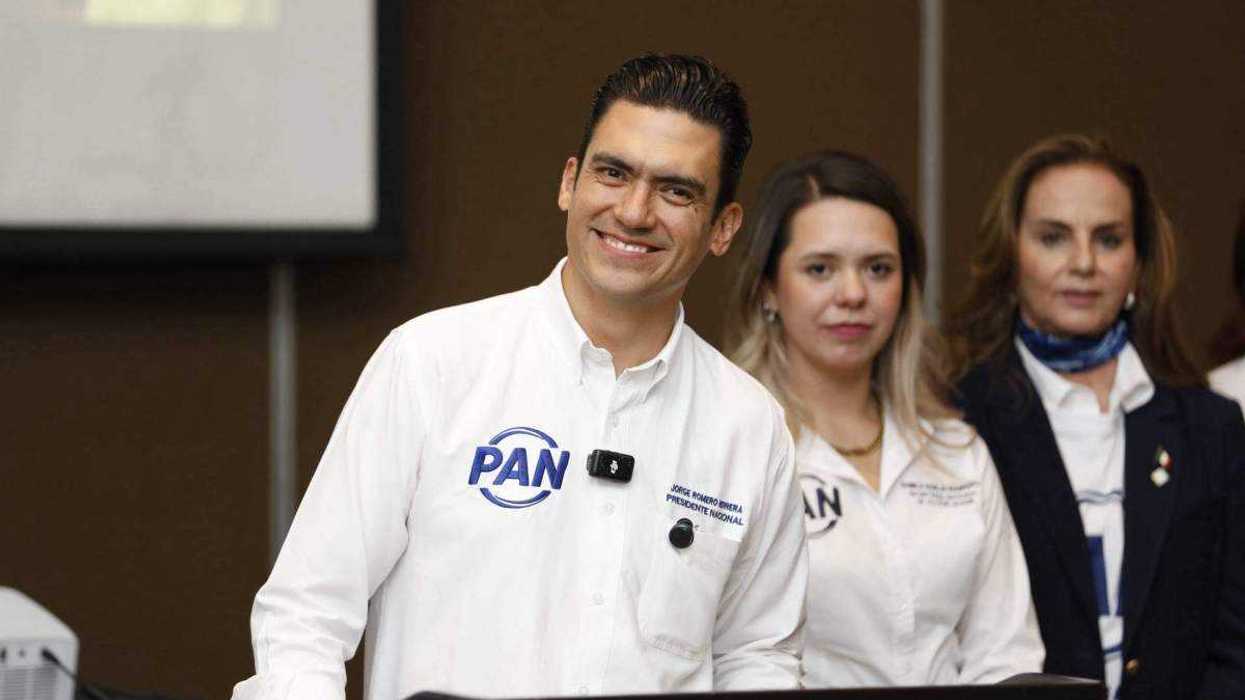 Jorge Romero Herrera, presidente nacional del PAN, durante presentación de estrategia electoral para Querétaro 2027.