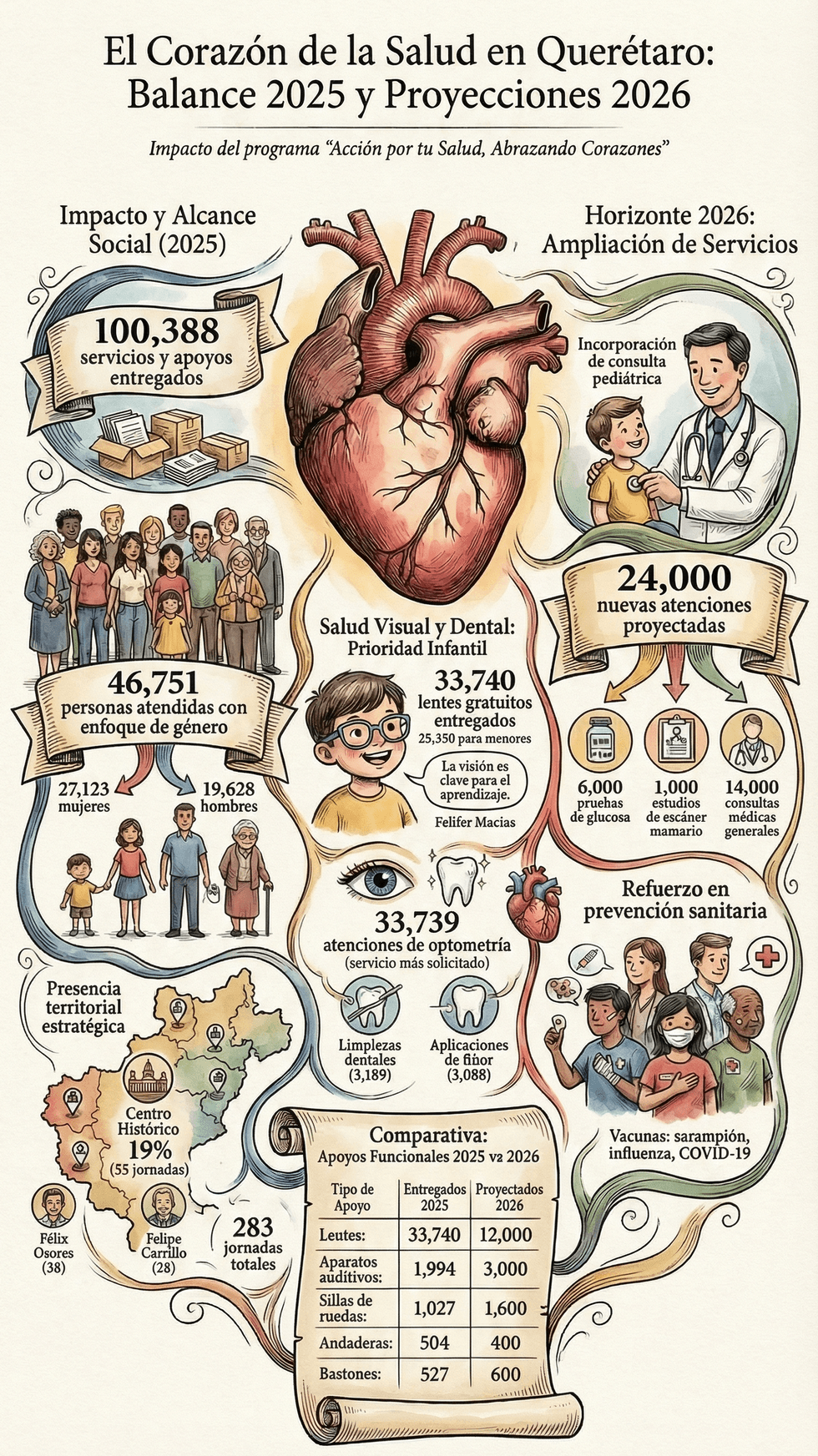 Jornada de salud del programa Abrazando Corazones con atenci\u00f3n de optometr\u00eda gratuita en colonia del municipio de Quer\u00e9taro