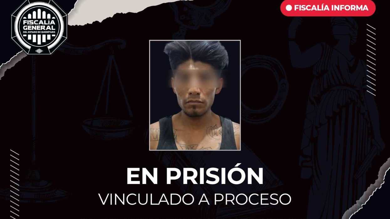 José Manuel "N", alias "El Flaco", vinculado a proceso por robo de vehículo en Altos del Pueblito, Querétaro; rostro difuminado por la Fiscalía General del Estado.