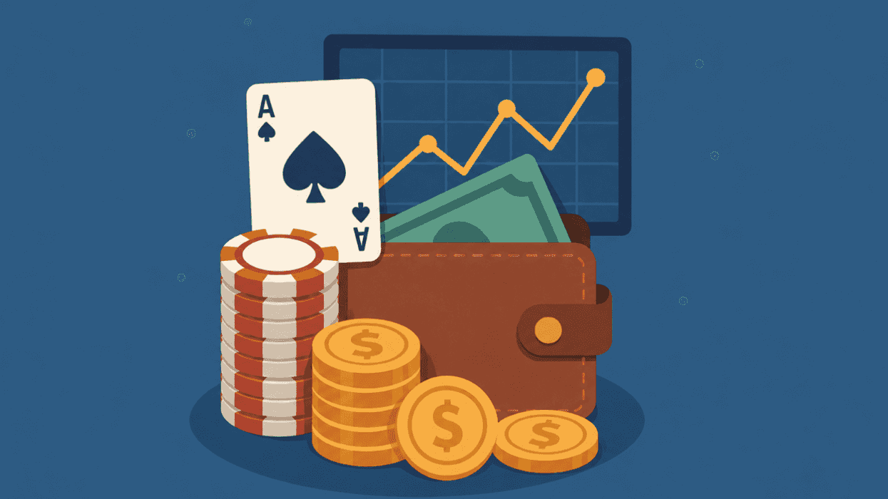 Jugador administra su bankroll mientras juega en un casino en línea, aplicando límites de apuestas y estrategias de gestión del capital para un juego responsable.