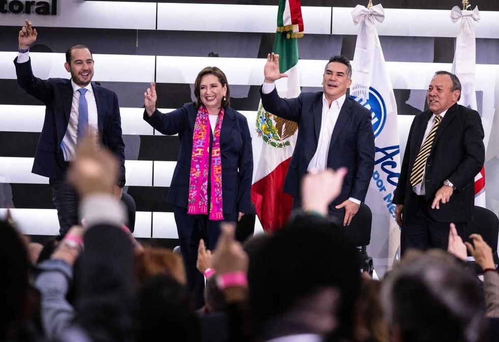 La opositora Xóchitl Gálvez se inscribe como candidata a la presidencia de México. AFP.