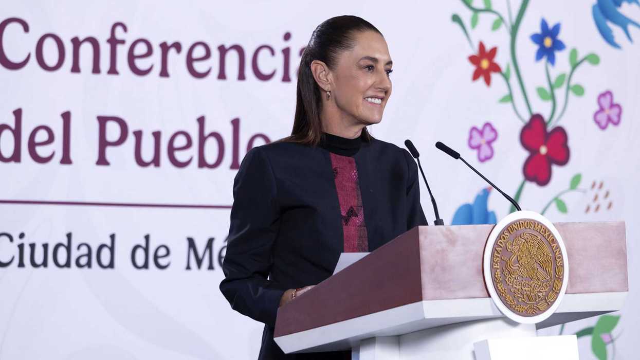 La presidenta Claudia Sheinbaum durante su conferencia matutina en Palacio Nacional, en la Ciudad de México.