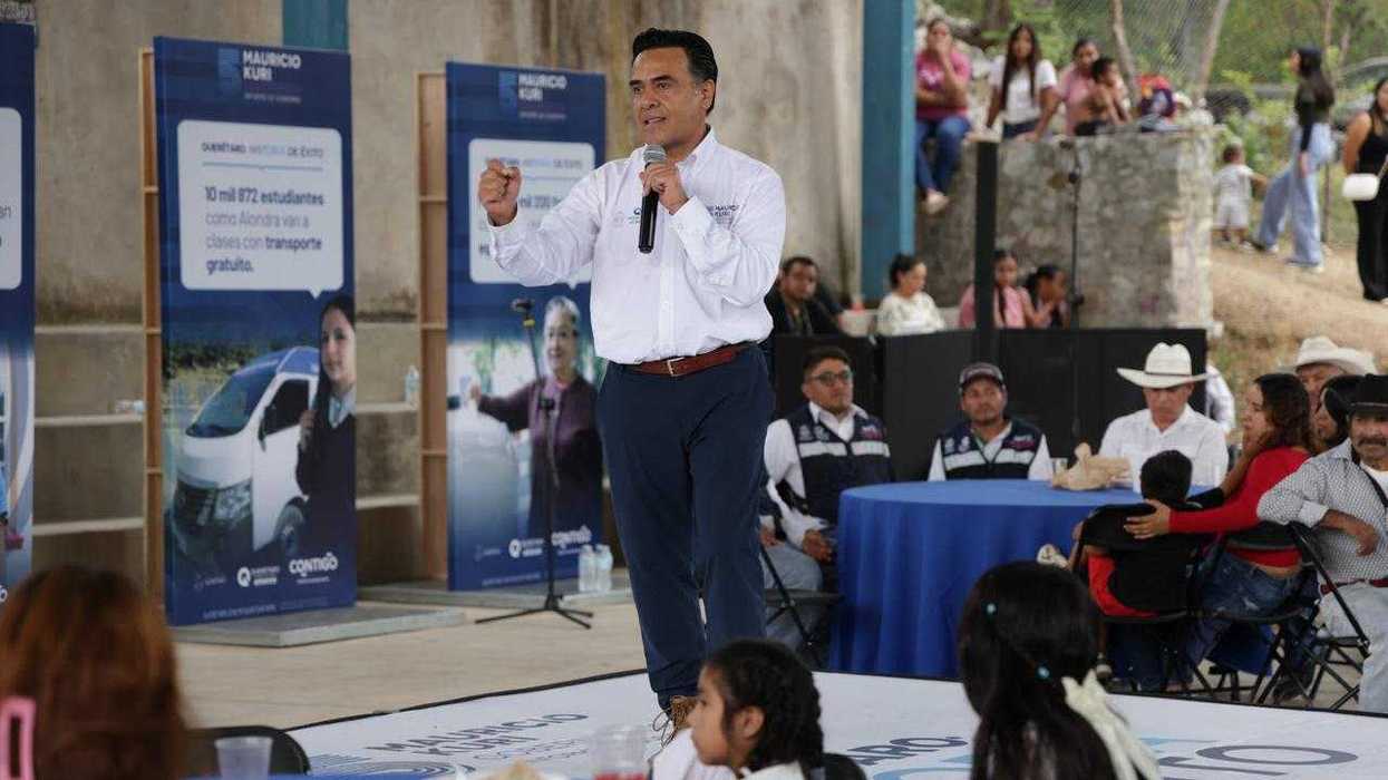 Luis Bernardo Nava Guerrero, secretario de Desarrollo Social de Querétaro, durante evento público en San Juan del Río