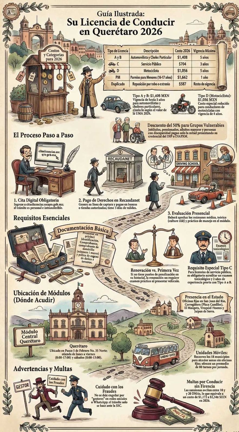 M\u00f3dulo de la Secretar\u00eda de Seguridad Ciudadana de Quer\u00e9taro donde ciudadanos tramitan su licencia de conducir en 2026