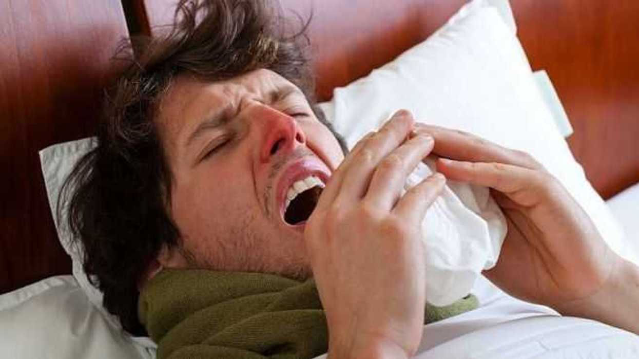 Man sneezing