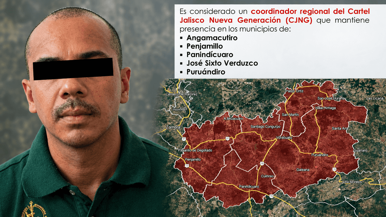 Manuel Alejandro "N", detenido y señalado como coordinador regional del CJNG en la región de La Piedad, Michoacán