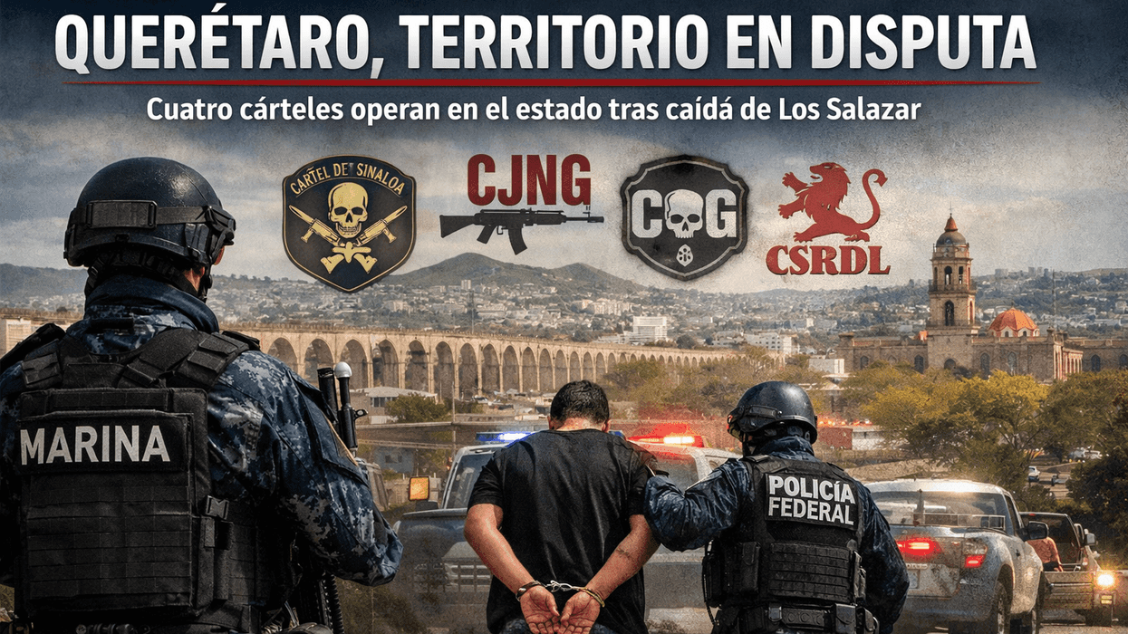 Mapa de operativos contra crimen organizado en Querétaro durante 2024-2026 con presencia de cuatro cárteles