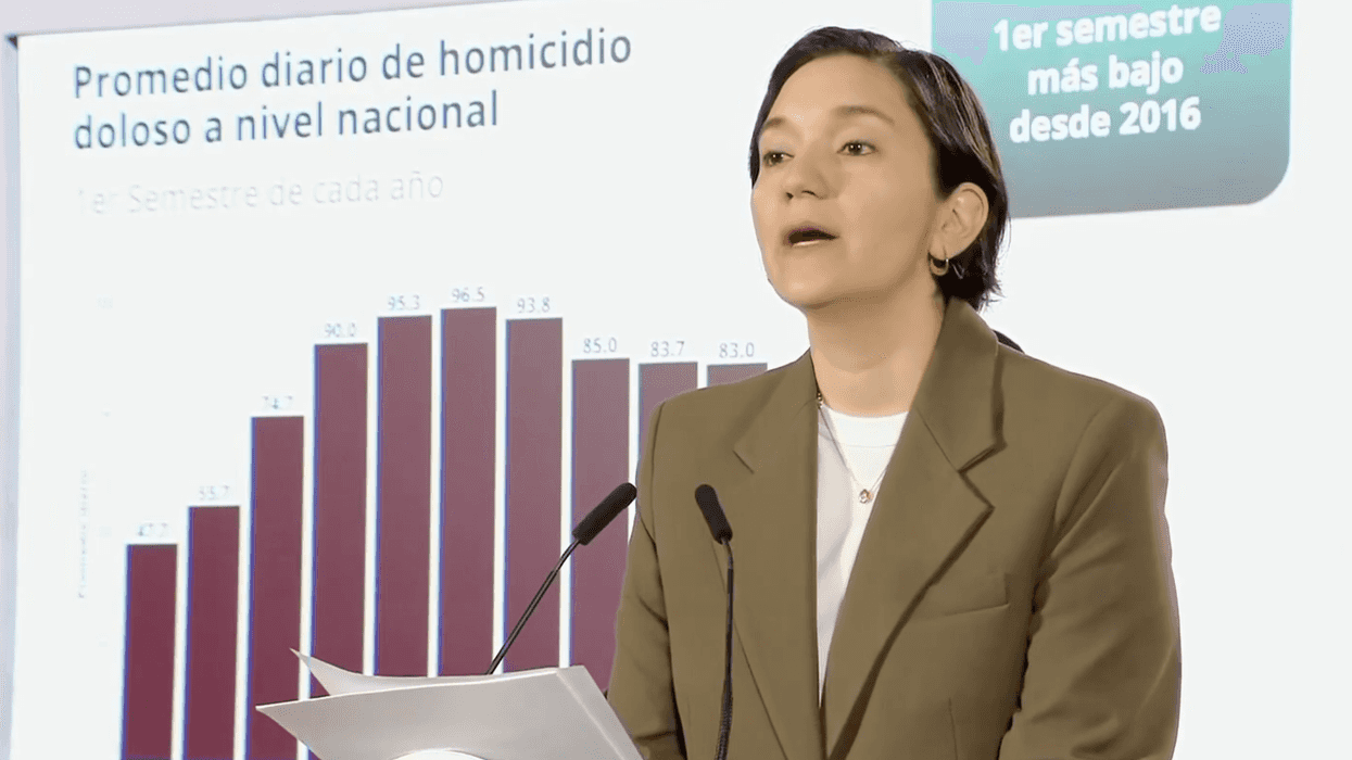 Marcela Figueroa Franco, titular del SESNSP, presenta el informe de incidencia delictiva del primer semestre de 2026 durante la conferencia matutina en Palacio Nacional