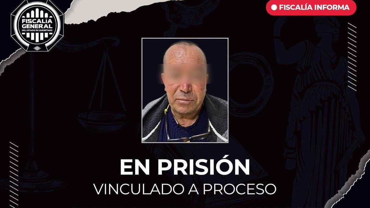 Mario “N”, vinculado a proceso por violencia familiar en San Juan del Río, en imagen difundida por la Fiscalía de Querétaro.