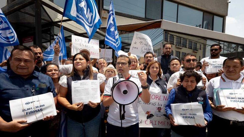 Mart\u00edn Arango presenta ante el INE la solicitud respaldada por 45 mil firmas contra Morena.