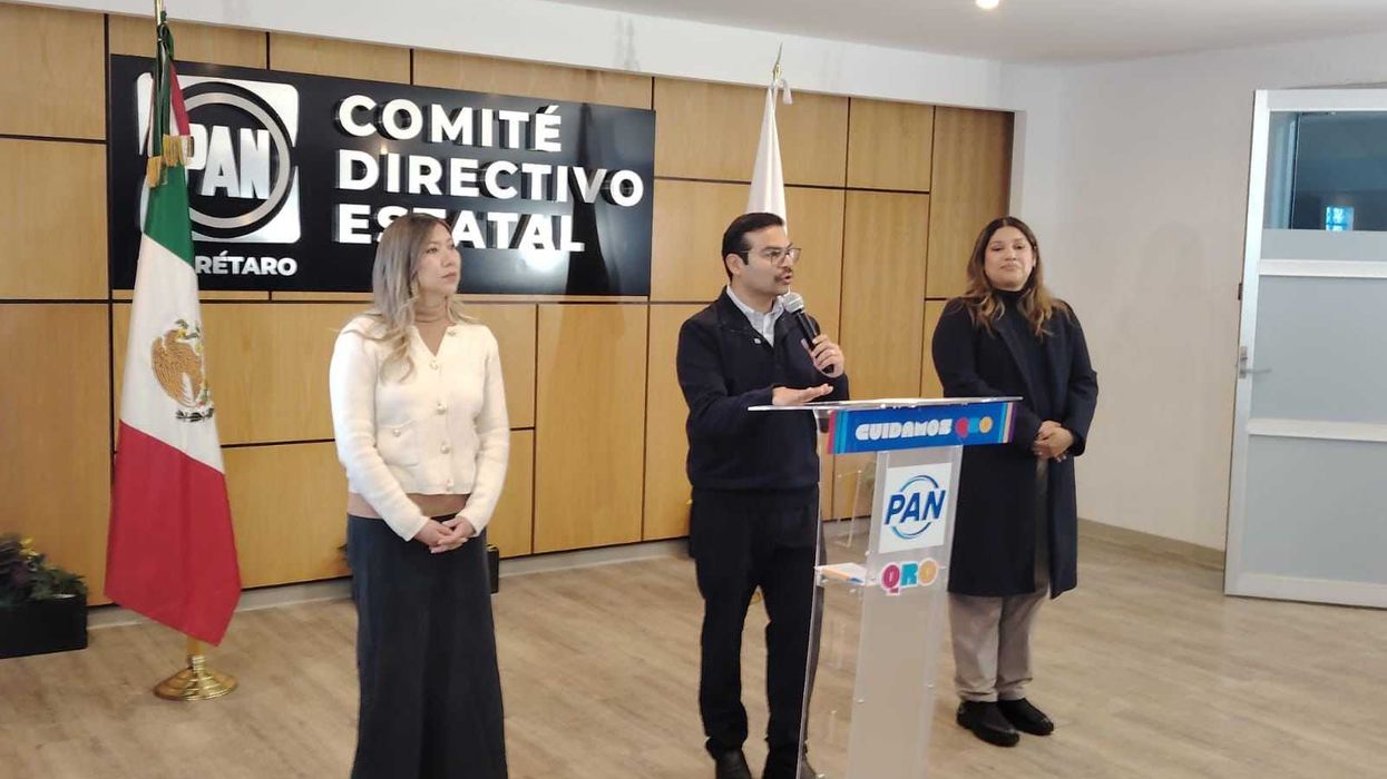 Martín Arango García, presidente estatal del PAN Querétaro, durante anuncio sobre coordinador de "Cuidar Querétaro".