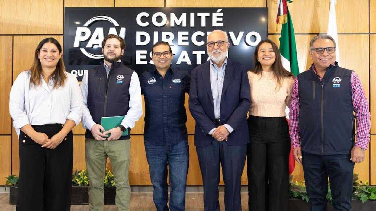 Martín Arango y Luciano Quadri durante anuncio de agenda ambiental del PAN Querétaro.