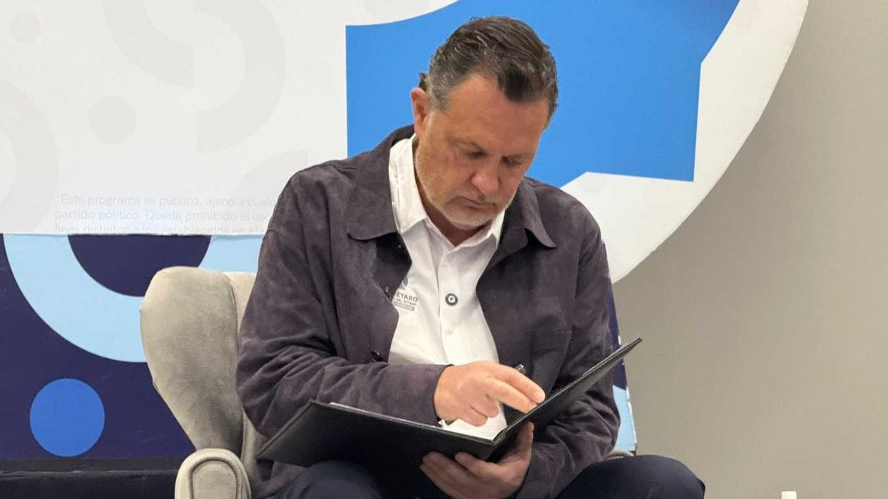 Mauricio Kuri González, gobernador de Querétaro, durante declaraciones sobre política exterior y la situación en Venezuela.