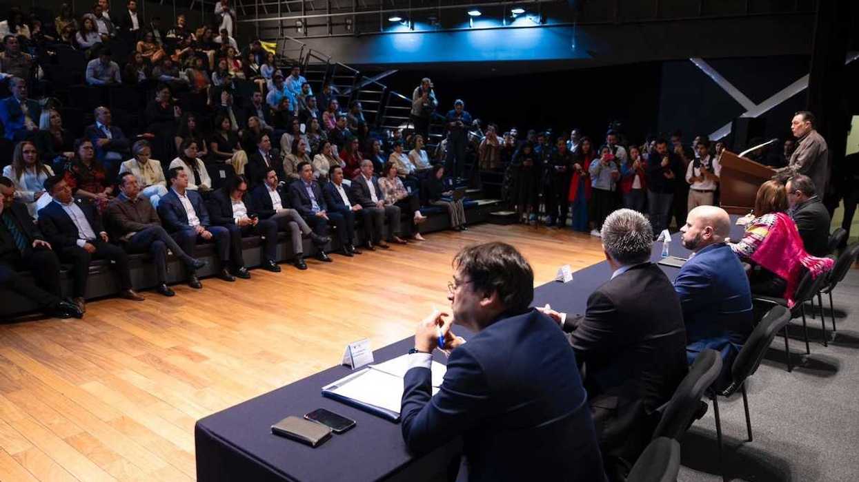 Mauricio Kuri y Felifer Macías en la inauguración del Congreso Nacional de Derechos Humanos en Querétaro capital