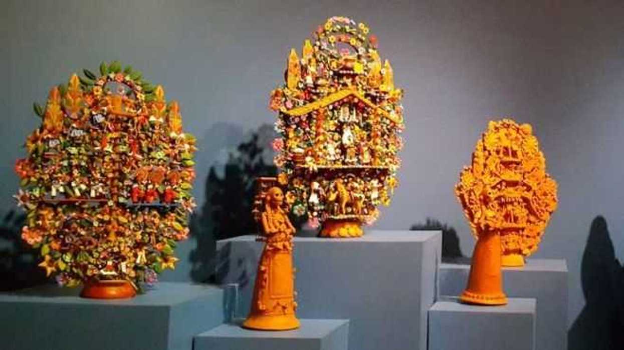 Obras de diversos materiales en expo de arte popular mexicano. NOTIMEX