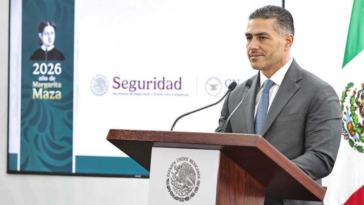 Omar García Harfuch durante la conferencia matutina en Palacio Nacional, donde presentó el informe de seguridad federal.