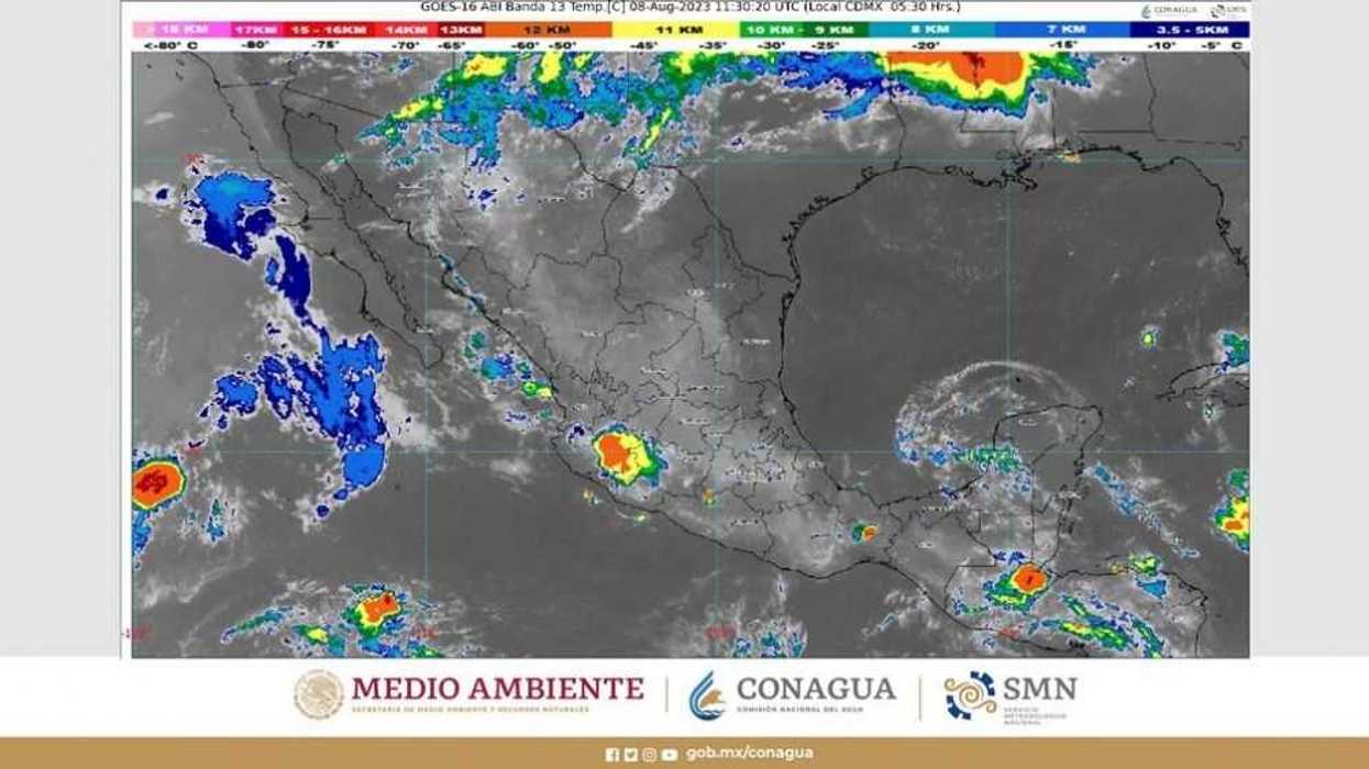 Onda tropical y Monzón impactan a México. FOTO: TWITTER/ CONAGUA CLIMA.