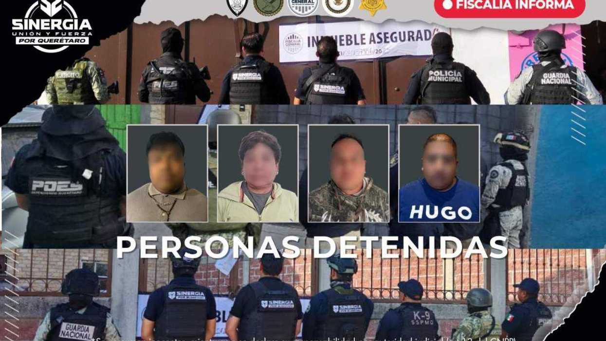 Operativo de seguridad en Querétaro con aseguramiento de armas y drogas por autoridades estatales.