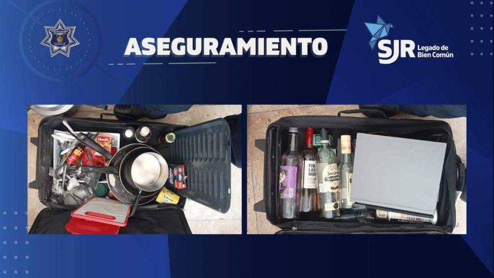 Operativo policial en zona comercial de San Juan del Río tras detención por robo de artículos en establecimiento.