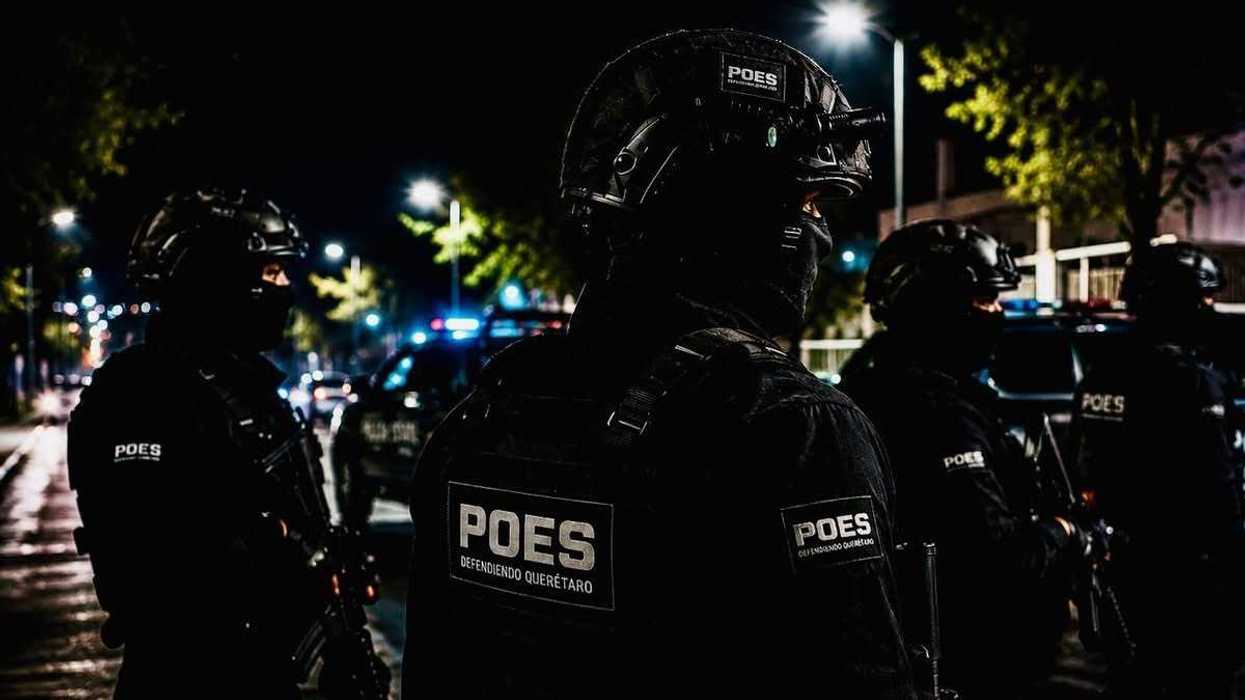 Patrulla de la Policía Estatal de Querétaro durante despliegue del operativo ARMA en Huimilpan