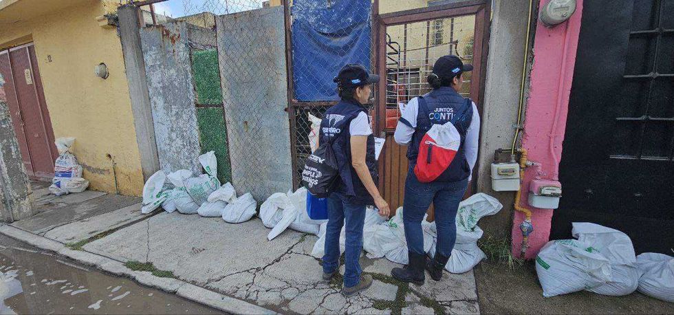 Personal estatal y municipal entrega solicitudes de registro para apoyos emergentes en la delegación Felipe Carrillo Puerto.