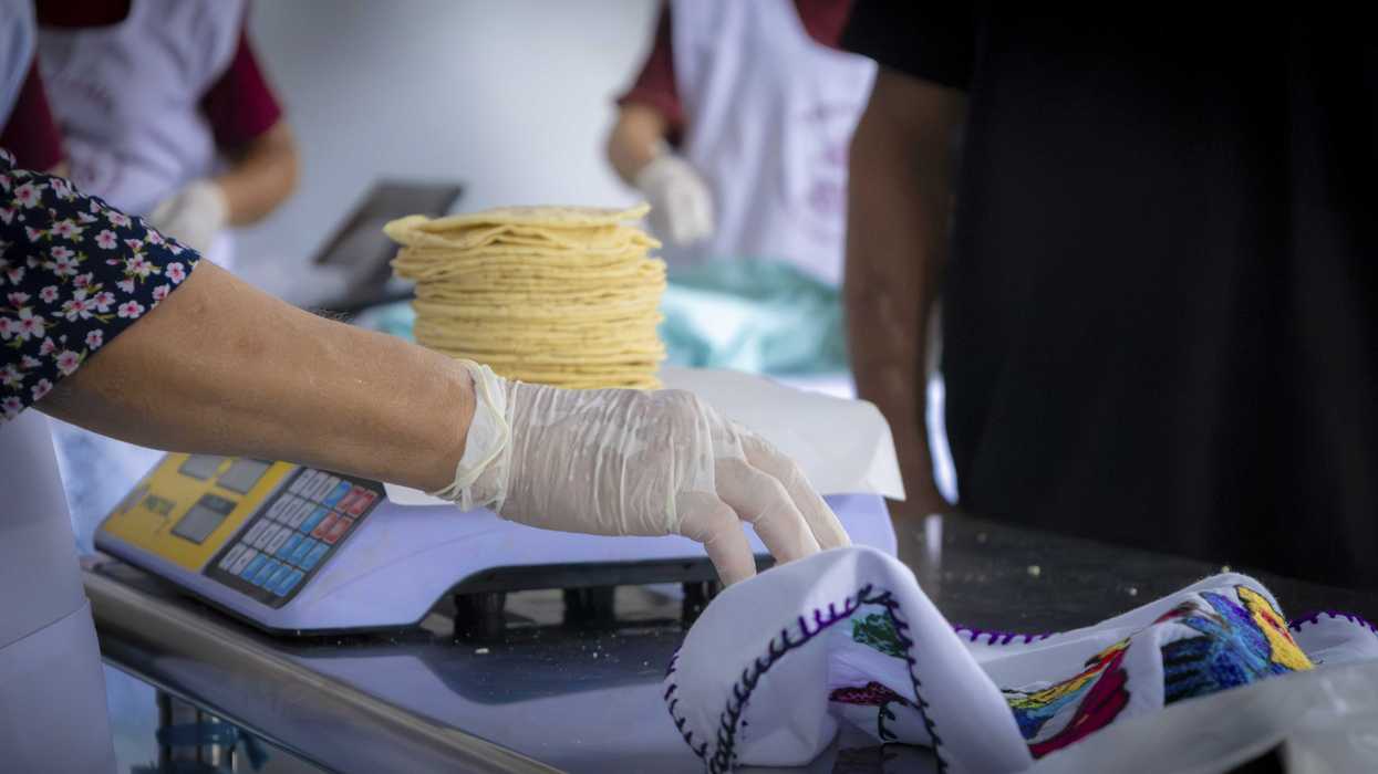 Pila de tortillas artesanales de maíz criollo recién elaboradas en la tortillería de Texistepec, Veracruz