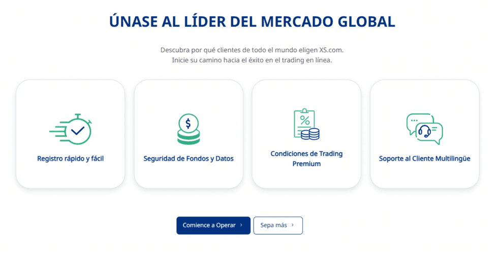 Plataforma de trading XS.com mostrando cotizaciones de divisas y gr\u00e1ficos financieros en pantalla