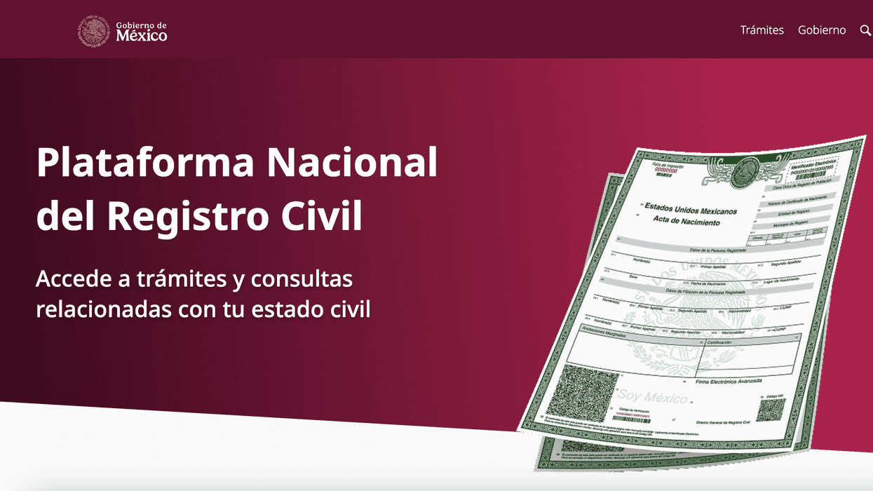 portal Mi Registro Civil con opciones para solicitar actas y correcciones.