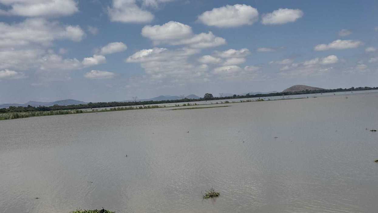 Presa Constitución de 1917 en San Juan del Río, la mayor del sistema hidráulico de Querétaro durante temporada de riego