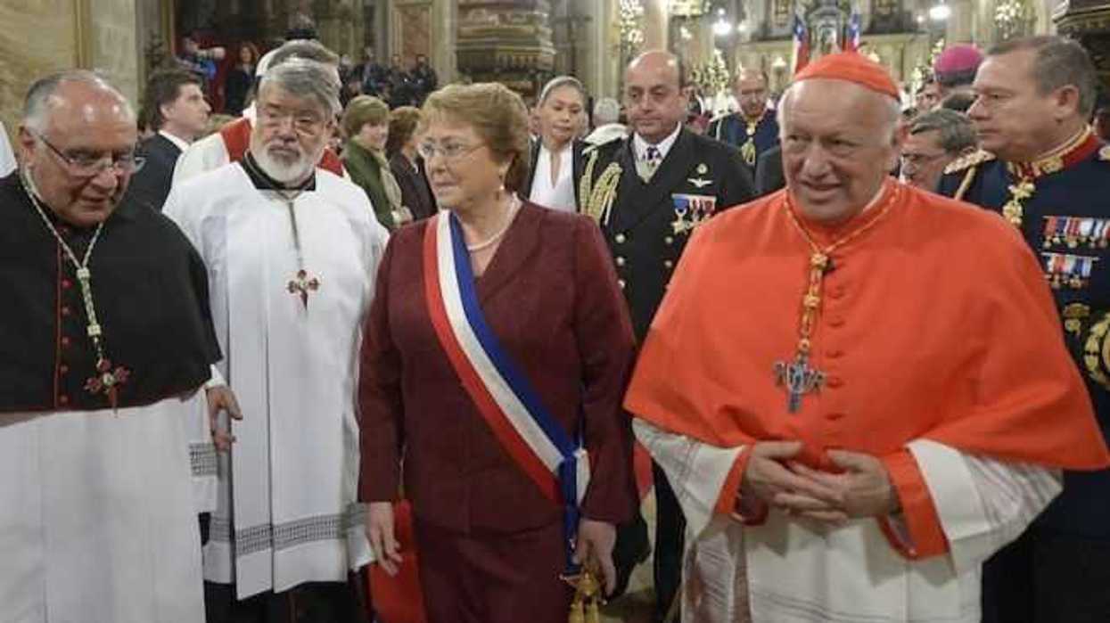 Presidenta chilena Michelle Bachelet asistió al Te Deum Ecuménico con motivo de las Fiestas Patrias. FOTO/NOTIMEX