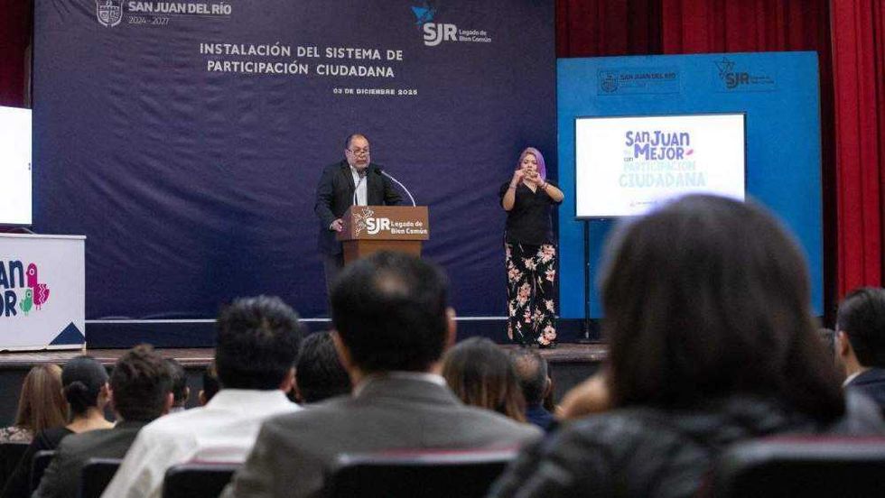 Presidente Roberto Cabrera Valencia encabeza instalación de Sistema de Participación Ciudadana en San Juan del Río con entrega de constancias.