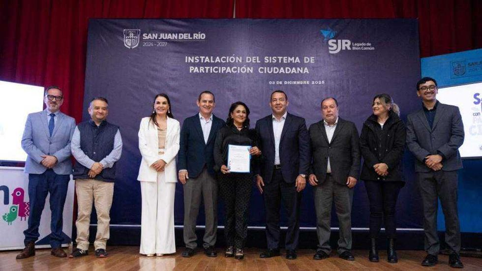 Presidente Roberto Cabrera Valencia encabeza instalación de Sistema de Participación Ciudadana en San Juan del Río con entrega de constancias.
