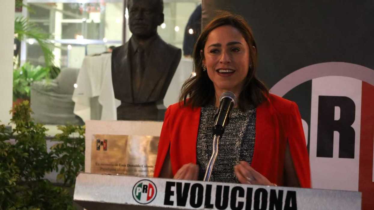 Regidora Anel López y dirigentes del PRI durante conferencia de prensa sobre violencia política en Amealco de Bonfil