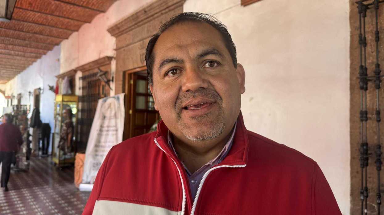 René Mejía Montoya, dirigente del Movimiento Territorial del PRI en Querétaro, durante entrevista sobre reactivación de estructura territorial priista en el estado