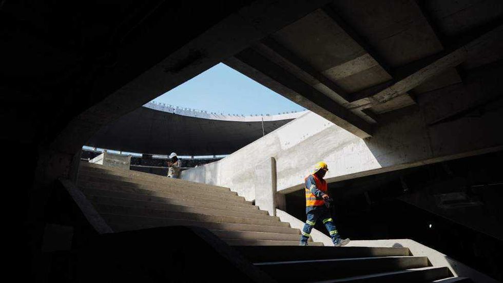 Renovación del estadio Azteca rumbo al Mundial 2026. AP.