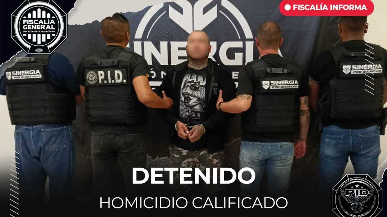Ricardo "N", alias "El Toto", detenido por la Policía de Investigación del Delito por homicidio calificado en Corregidora, Querétaro, 2026.