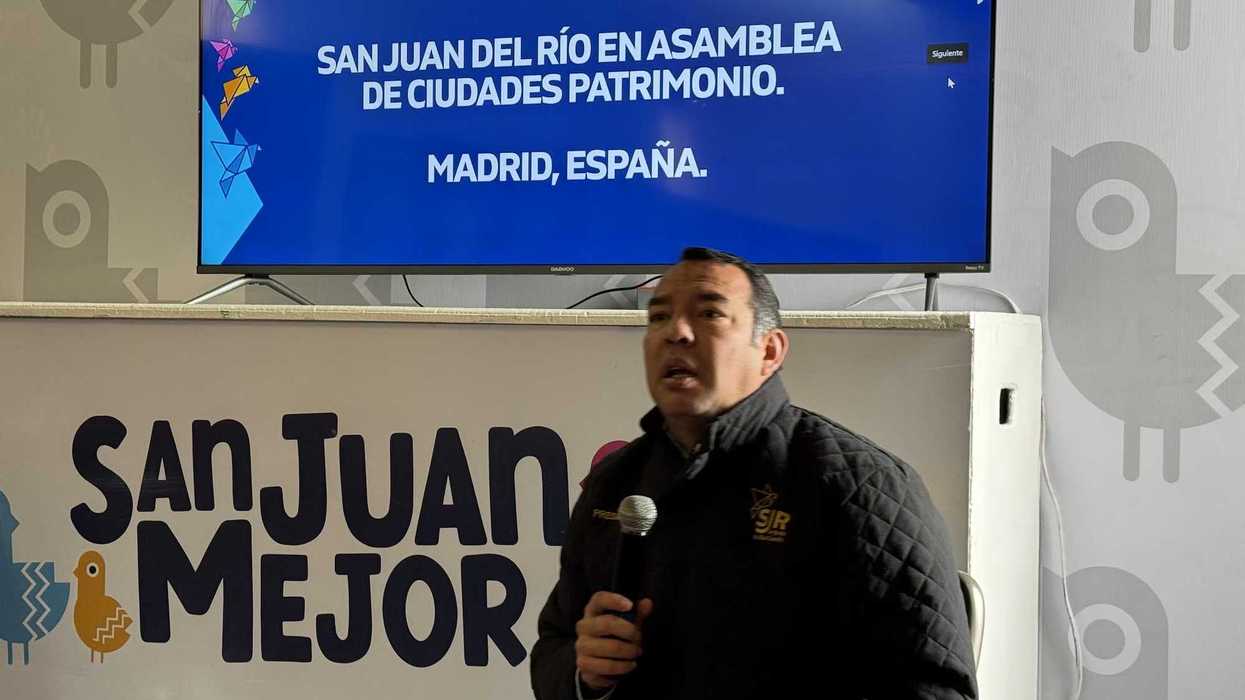 Roberto Cabrera Valencia alcalde San Juan del Río presenta proyectos restauración patrimonial FITUR 2026 Madrid