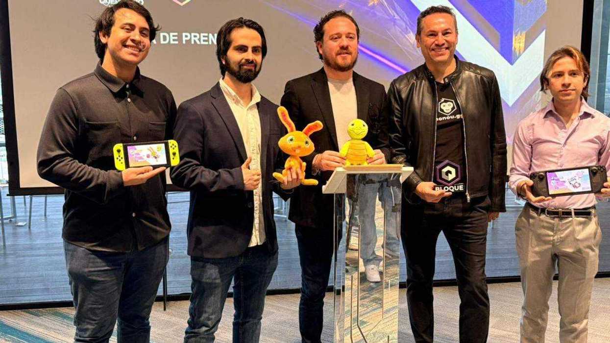 Rodrigo Ruíz Ballesteros, director de BLOQUE, durante la presentación del Queretagaming Navideño que se realizará el 13 de diciembre en Querétaro.