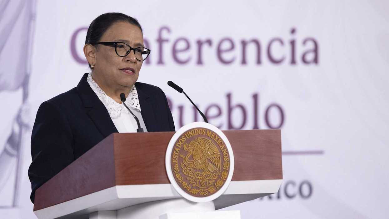 Rosa Icela Rodríguez informa sobre las marchas del 10 de junio durante conferencia en Palacio Nacional.