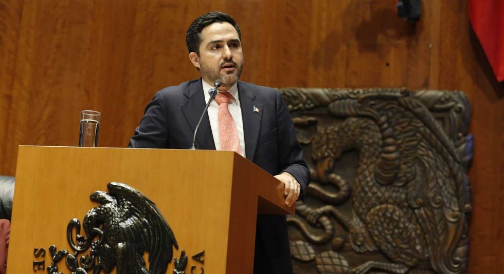 Senador Agustín Dorantes durante intervención en Senado de la República respalda política de seguridad de García Harfuch.