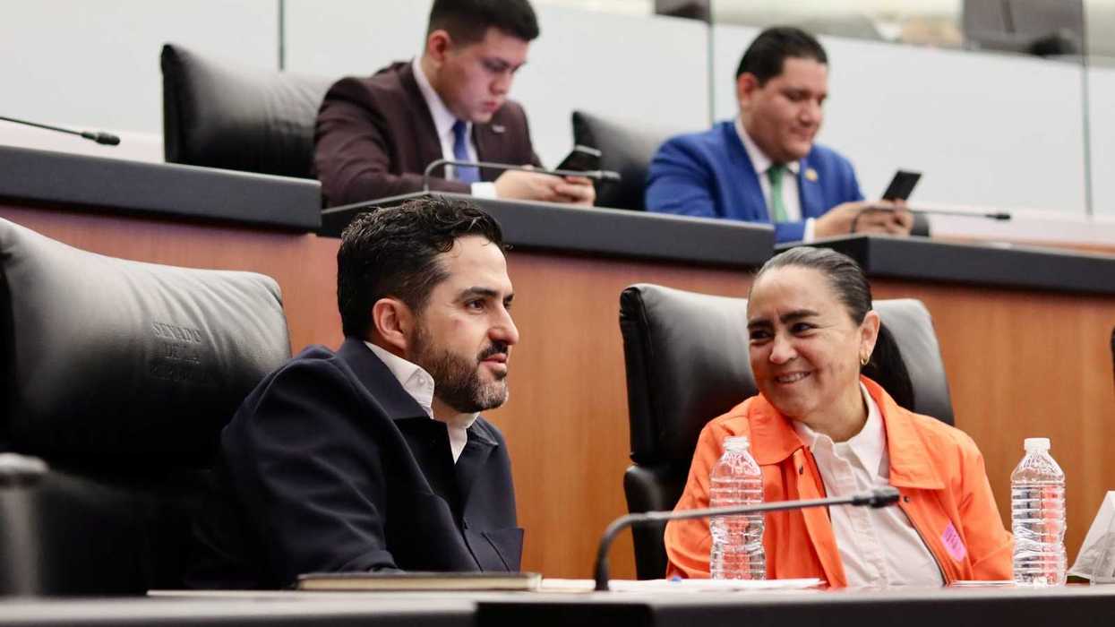 Senador Agustín Dorantes Lámbarri durante mesa de trabajo sobre seguridad pública en el Senado de la República