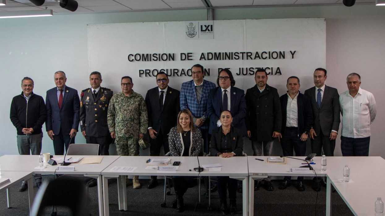 Sesión de la Comisión de Administración y Procuración de Justicia donde se aprobó integrar Sinergia al Sistema Estatal de Seguridad en Querétaro.