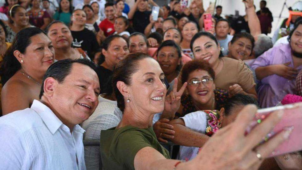 Sheinbaum recorre 7 estados y se reúne con 156 mil mexicanos.
