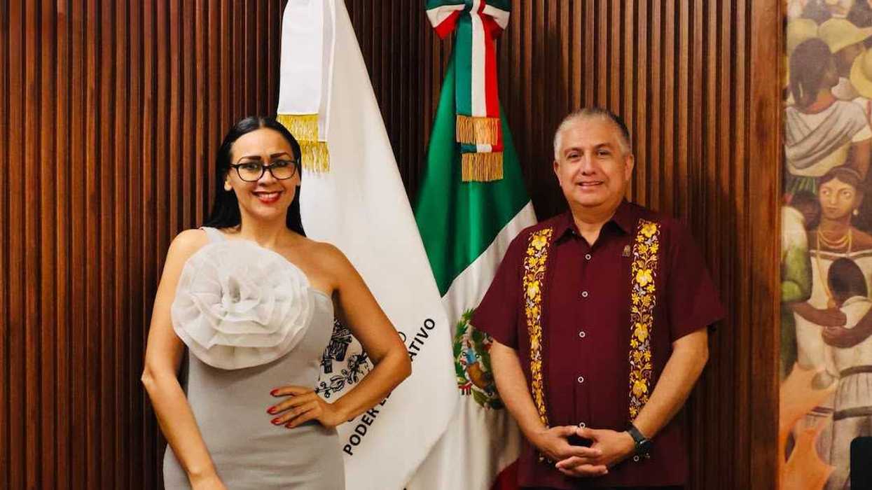 Sinuhé Piedragil Ortiz y Nery López durante la reunión en el Congreso de Querétaro sobre defensoría pública federal