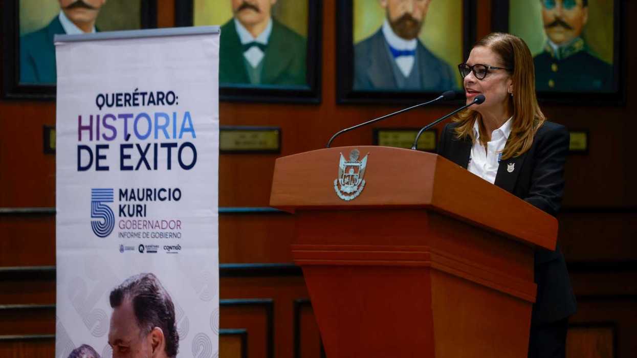 Sonia Carrillo Rosillo, coordinadora general de la Comisión Estatal de Infraestructura, durante el quinto informe de gobierno.