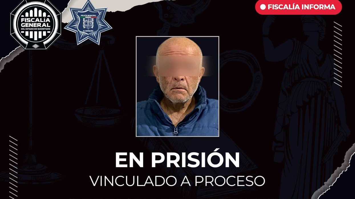 Tarjeta informativa de la Fiscalía General de Querétaro sobre vinculación a proceso por robo de vehículo en El Marqués