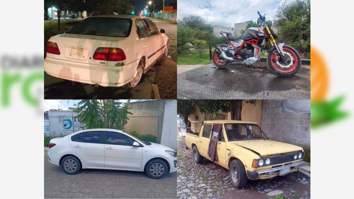 Vehículos recuperados por la SSPMQ durante operativo en Querétaro.